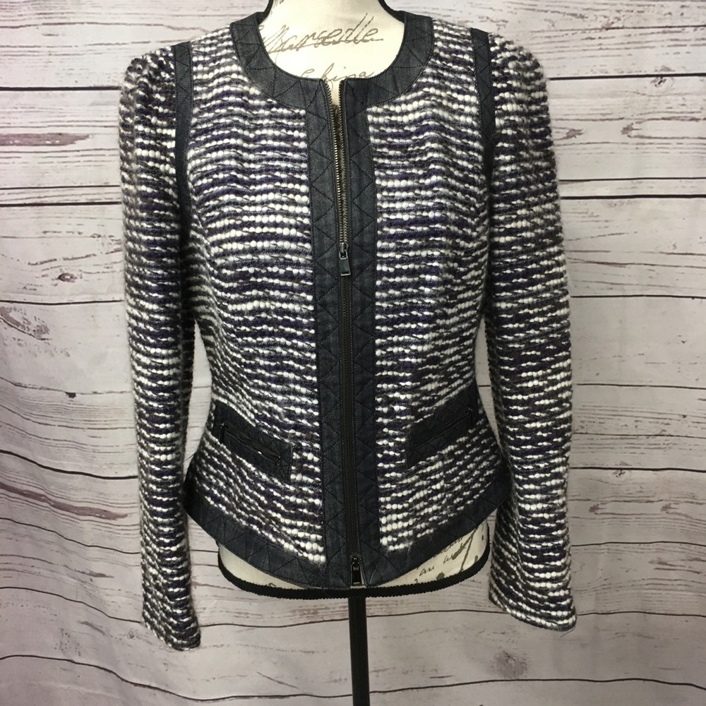 J6-Worth Purple Heart twisted tweed framed jacket